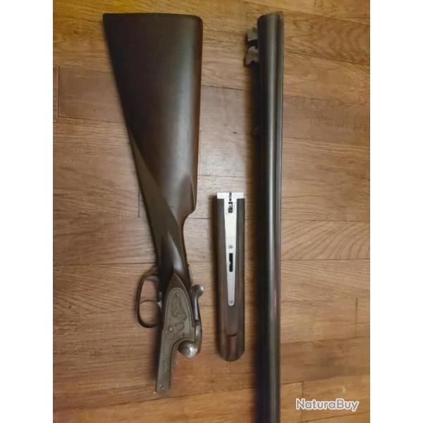 Fusil Merkel a platine juxtapose crosse Anglaise