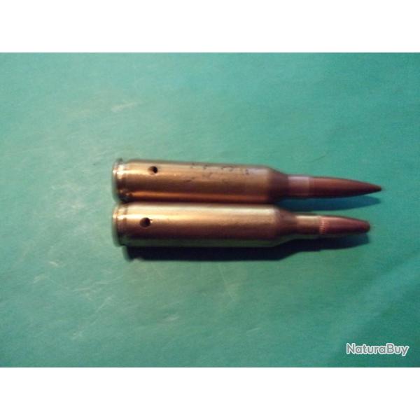 Lot de 2 cartouches de chasse en 243 Lapua et Winchester tui laiton, balle demi-blinde Neutralise