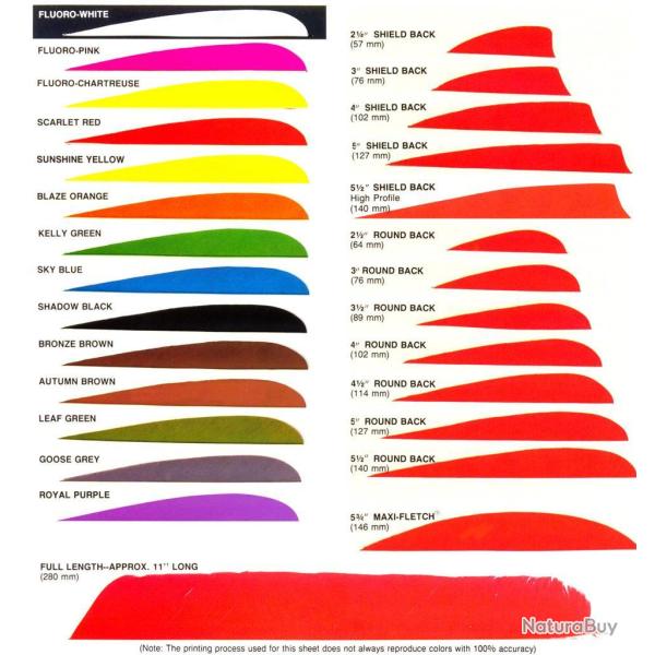 TRUEFLIGHT - Plumes Naturelles 5" Parabolique�LH GREEN