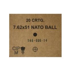GGG - Cartouches .308 WIN (7.62X51) TYPE M80 FMJ 147GR (x20)