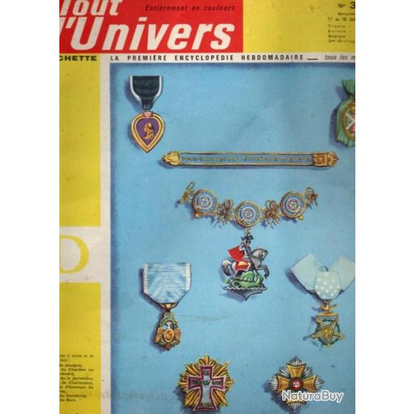 tout l'univers 38 de 1962, d�corations fran�aises , barettes en couverture