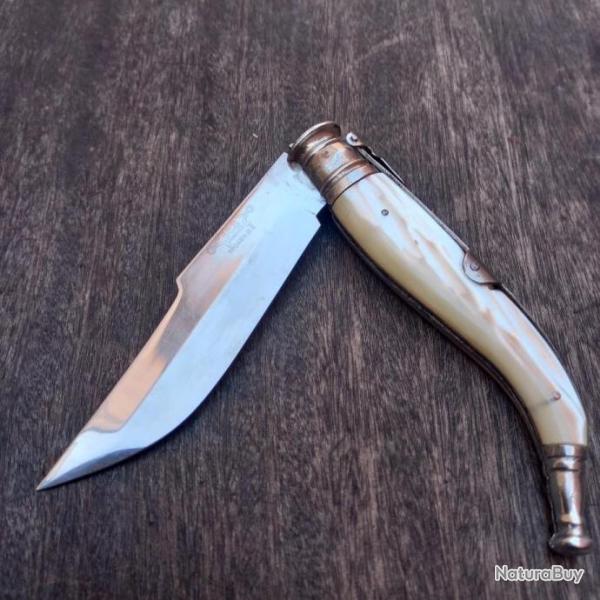 Grand et Solide Couteau � palme Espagnol ICA ALBACETE Manche Blanc Nacr�