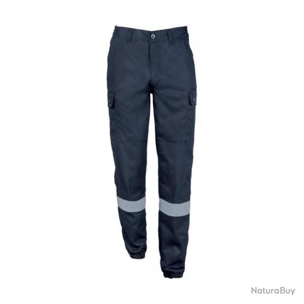 Pantalon s�curit� bleu marine bande r�tror�fl�chissante grise
