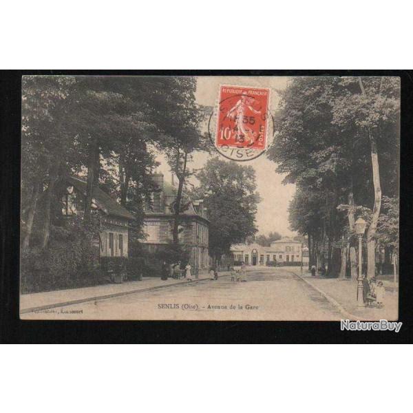 senlis avenue de la gare   carte postale ancienne oise