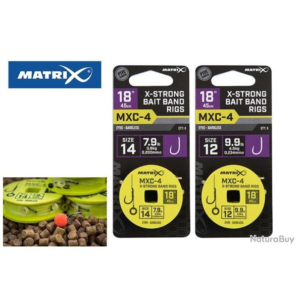 Hame�ons mont�s MATRIX MXC-4 X-STRONG BAIT BAND RIGS 45CM N� 12