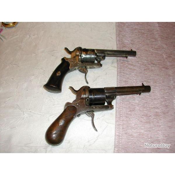 2 revolvers � broche calibre 7 mm
