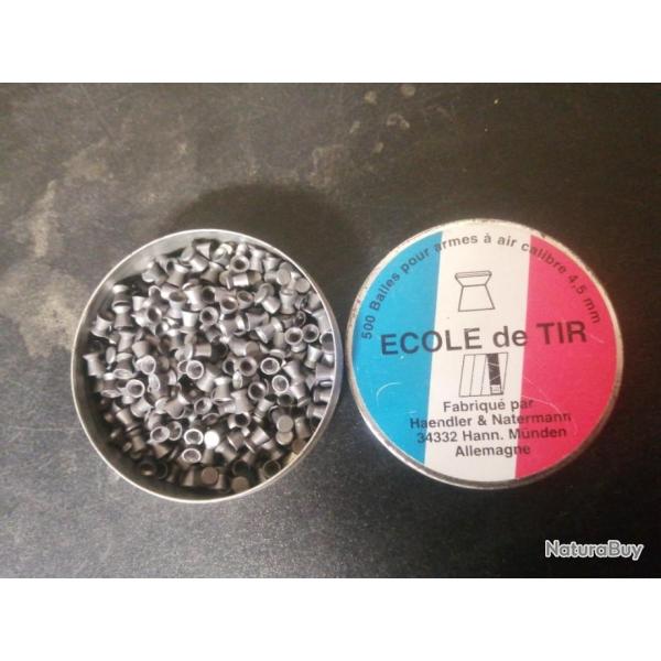 BO�TE INCOMPLETE DE 500 PLOMBS POUR ARMES � AIR DE CALIBRE 4,5MM