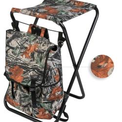 Si&egrave;ge pieds m&eacute;tal 60 cm avec Sac &agrave; dos 25l Camo