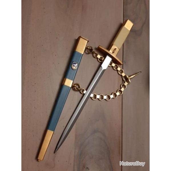 Tr�s belle et rare dague de pilote de chasse alg�rien avec encore plus rare b�li�re d'origine.