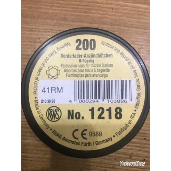 Amorce poudre noire 6 ailettes RWS - 1218