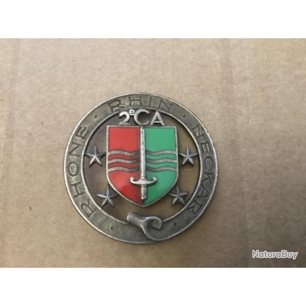 insigne mtallique du 2me Corps d'Arme libration RHONE RHIN NECKAR  - Drago Paris
