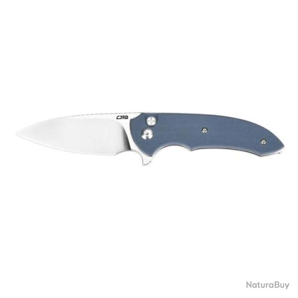 Couteau CJRB Space Cowboy Blue Lame Acier AR-RPM9 Satin Manche G10 Button Lock IKBS Clip J1930GY