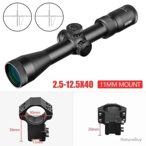 Lunette FIRE WOLF 2.5-12.5X40 Rticule Lumineux paiement 3 ou 4 fois sans frais LIVRAISON GRATUITE