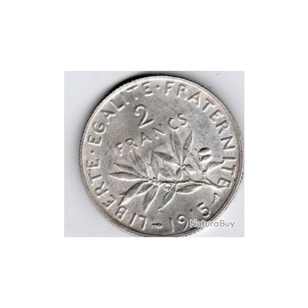 monnaie  fran�aise 2 francs  argent 1915  sup