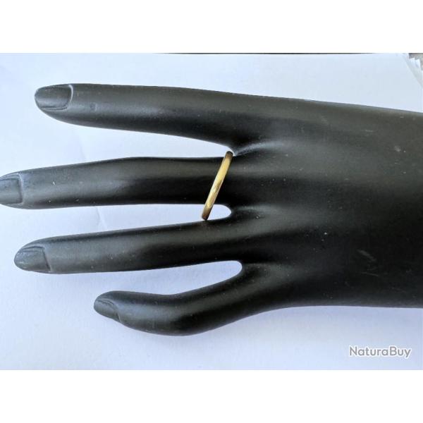 Fin anneau or massif 18 carats - taille 66