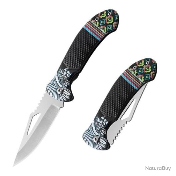 COUTEAU D'AUTODEFENSE EN ACIER INOXYDABLE COULEUR NOIR - LIVRAISON GRATUITE