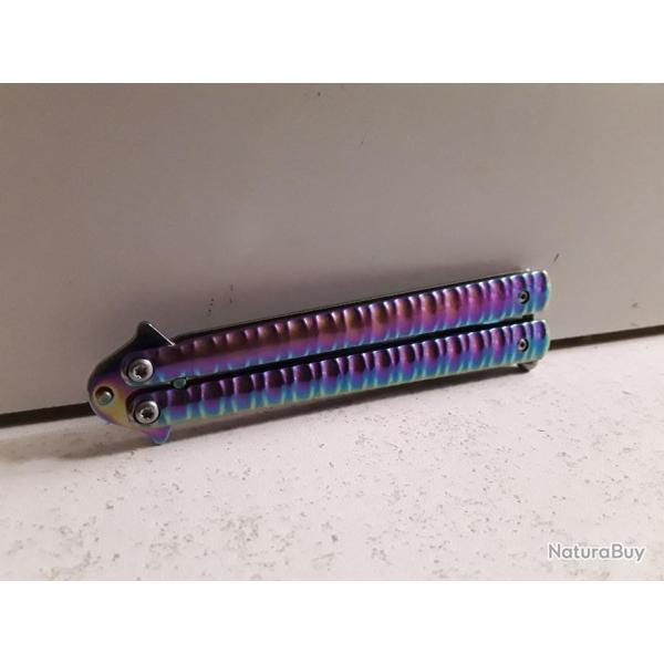 10131 COUTEAU PAPILLON THIRD ARC EN CIEL 13CM INOX NEUF