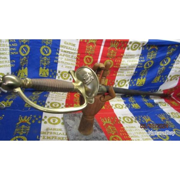 �p�e officier subalterne au coq 1817 1831 fourreau cuir manu Royale Klingenthal