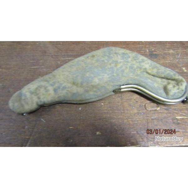 holster �tui ancien feutre revolver porte monnaie petit 8mm  380 trous d'un c�t�