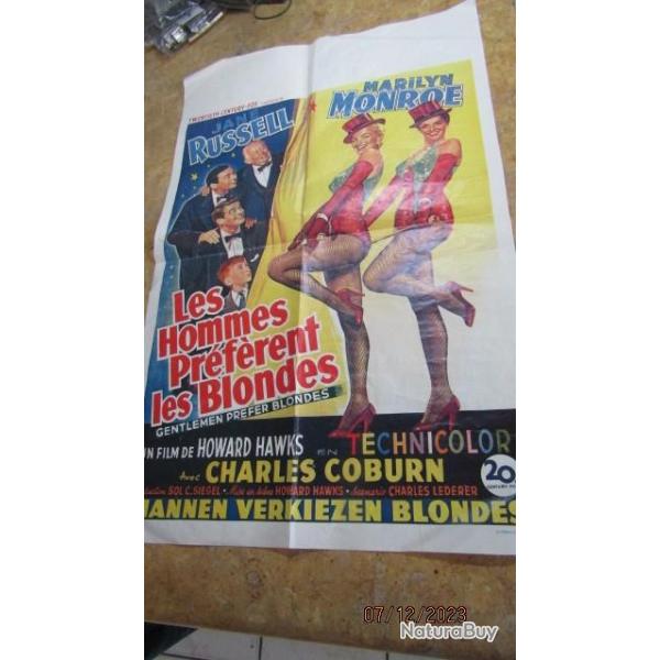 originale affiche du film Marilyn Monroe Jane Russell Les hommes pr�f�rent les blondes.