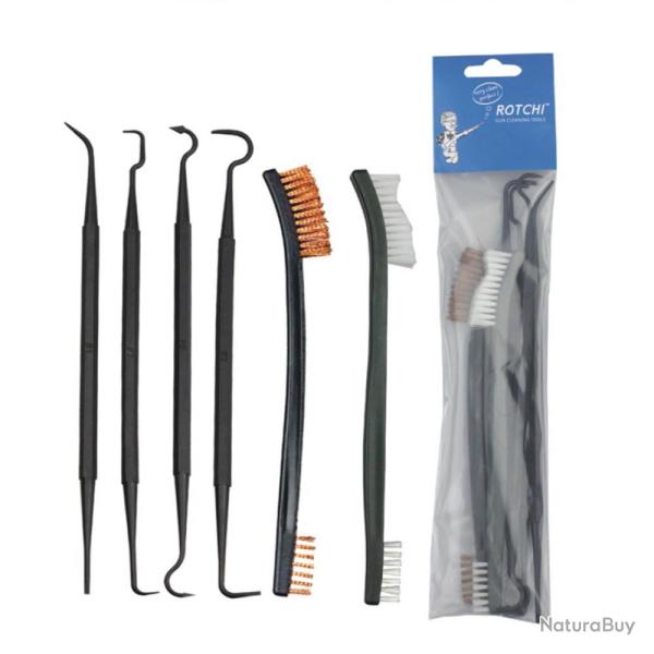 Kit de brosses et grattoirs pour le nettoyage d'armes