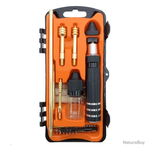 Kit de nettoyage complet 3-en-1 pour arme � poing - calibres .22 / 9mm / .45