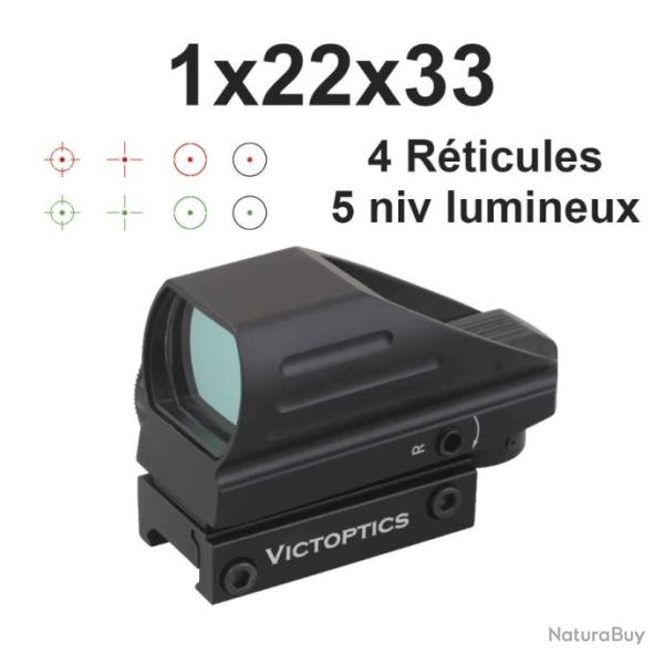 VISEUR POINT ROUGE 1x22x33 - VICOPTICS - R�TICULES LUMINEUX VERT/ROUGE