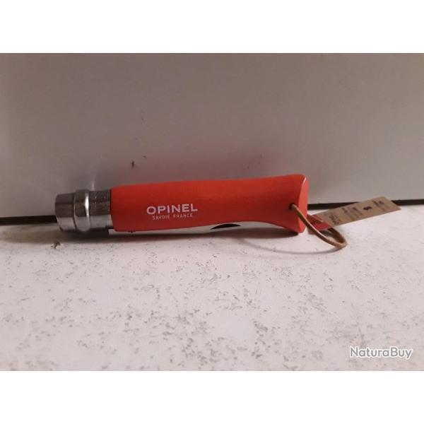 10143 COUTEAU PLIANT OPINEL N�8 MANCHE ROUGE NEUF