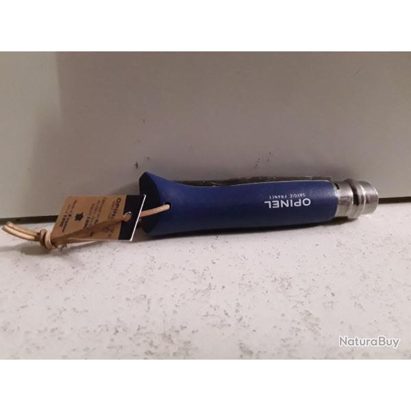 10144 COUTEAU PLIANT OPINEL N�8 MANCHE BLEU NEUF