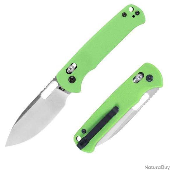 Couteau CJRB Hectare Green Lame Acier AR-RPM9 Sand Polish Manche G10 Crossbar IKBS Clip J1935GN