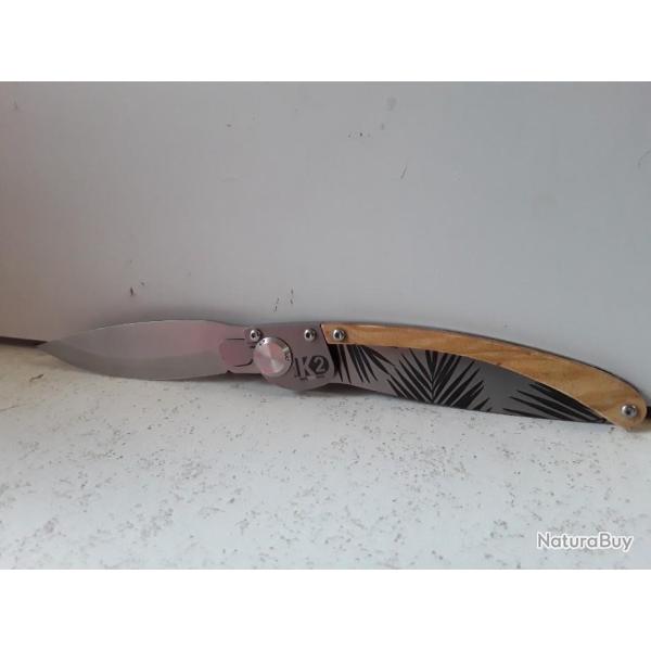 10152 COUTEAU PLIANT K2 DECORS PALMIER MADE IN FRANCE NEUF