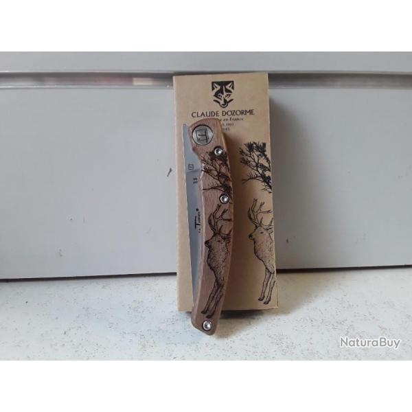 10159 COUTEAU PLIANT CLAUDE DOZORME ANIMALIS MODELE CERF NEUF