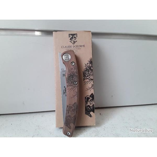 10161 COUTEAU PLIANT CLAUDE DOZORME ANIMALIS MODELE SANGLIER NEUF