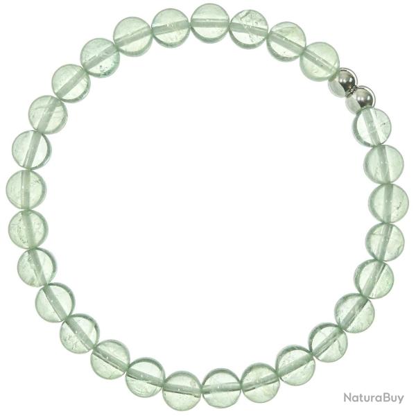 Bracelet en fluorite verte - Perles rondes 6 mm