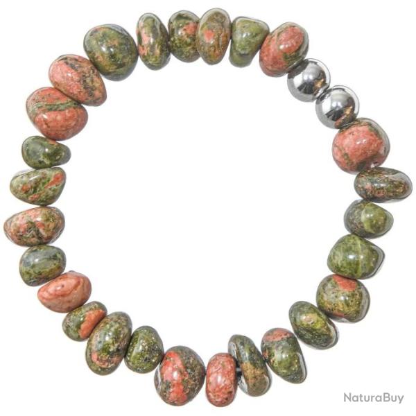 Bracelet en unakite - Perles roul�es 7 � 10 mm