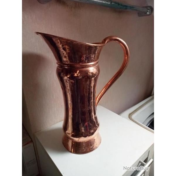 broc a eau en cuivre ancien hauteur 36 cm