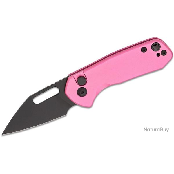 Couteau CJRB Mini Pyrite Pink Wharncliffe Lame Acier AR-RPM9 Black Button Lock IKBS Clip J1933BPK