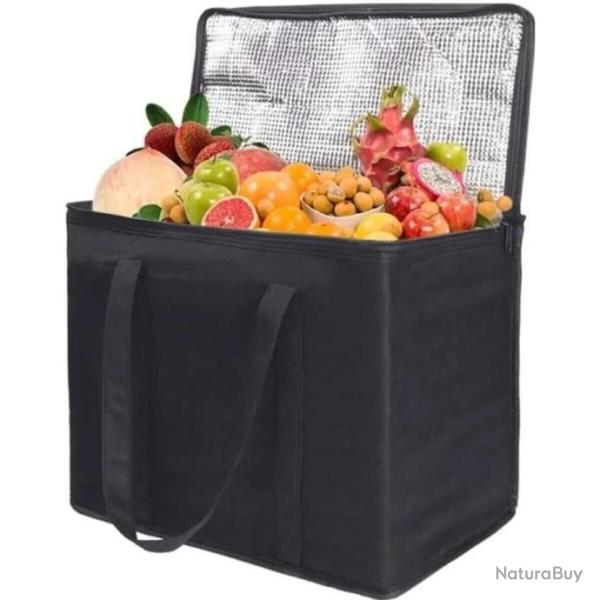 Sac Isotherme Repas 30L Pique Nique Livraison Courses Travail Glaci�re Noir