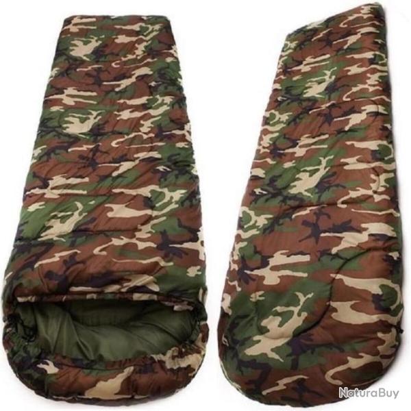 Sac de couchage camouflage 210x75cm robuste chaud confortable