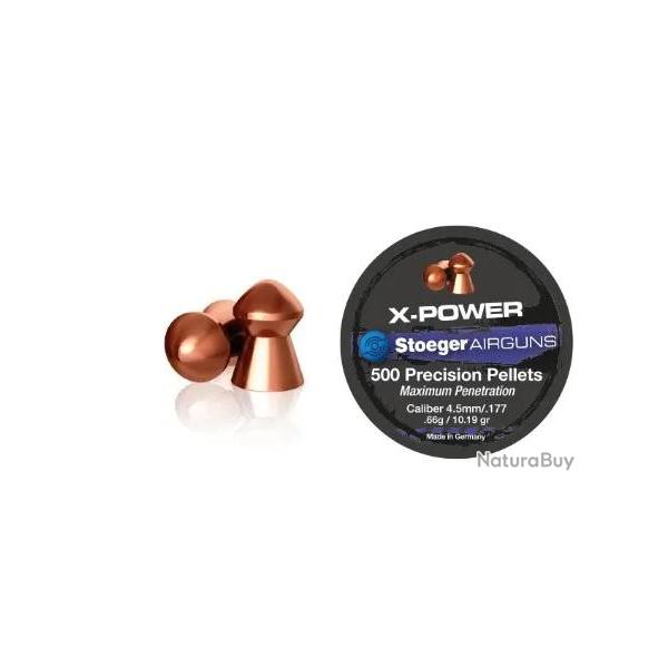 Boite de 500 Plombs Stoeger X-Power Calibre 4,5 MM