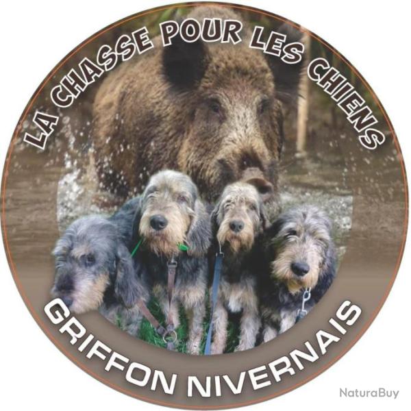 Autocollants Griffon Nivernais Sanglier