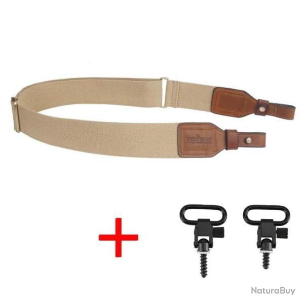 TOURBON SANGLE EN COTON ET CUIR AVEC 2 ATTACHES - LIVRAISON GRATUITE