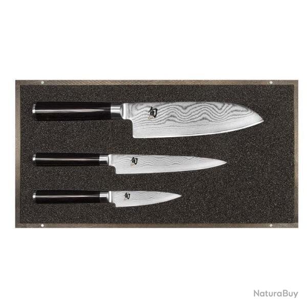 DMS.310 Coffret 3 couteaux Kai Shun Damas Inox