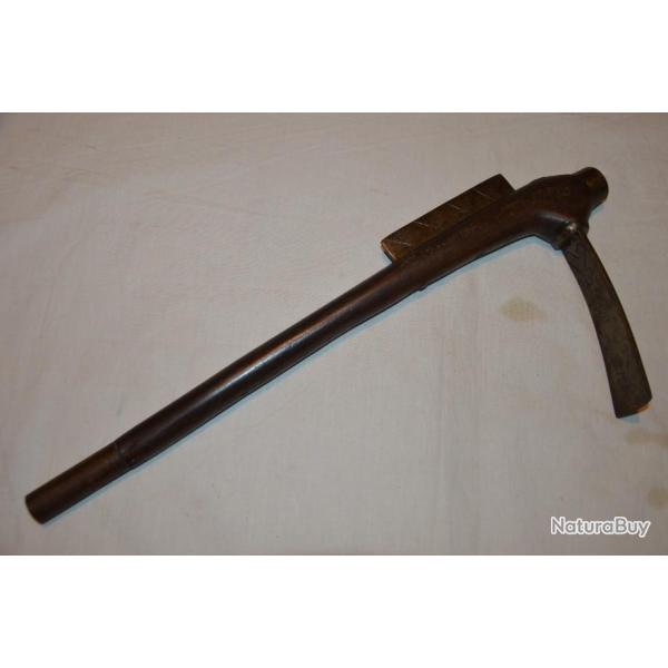 HACHE "RECADE" DU DAHOMEY (BENIN)-SOUVENIR MILITAIRE COLONIAL-ARME ETHNIQUE ET TRIBALE DE CEREMONIE