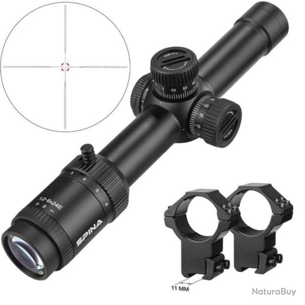 SPINA OPTICS LUNETTE DE VISEE 1.2-6X24 FFP COLLIER 11MM paiement 3 ou 4 fois LIVRAISON GRATUITE !