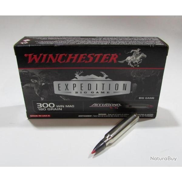 1 boite neuve de 20 cartouches calibre 300 winchetser Magnum, Winchester Accubond 180 grs