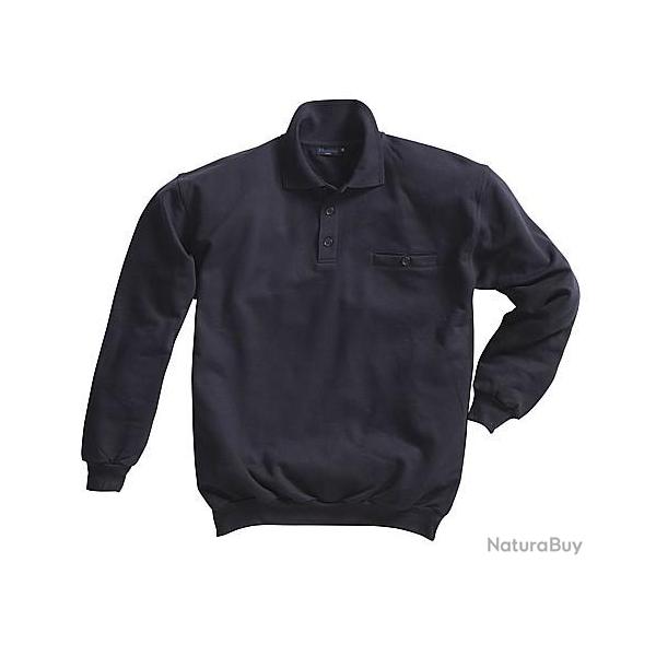 Sweat shirt col polo Blanc