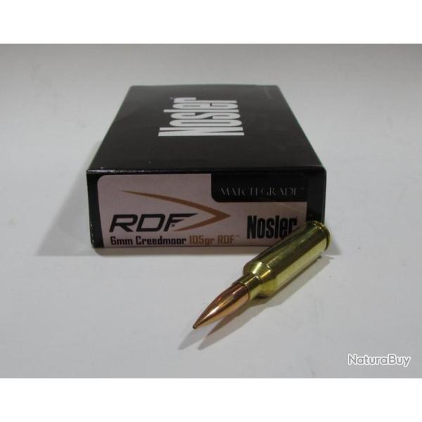Boite Nosler cal 6mm creedmoor 105 grains 105 grs RDF HPBT 60135