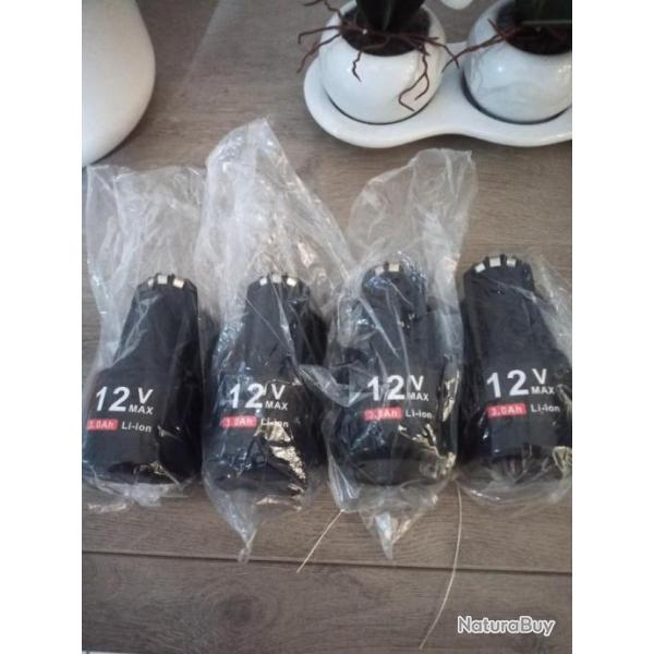 Lot de 4 batteries 12V 3 Ah Li-ion pour machine bosch pro 10,5V et 12V NEUF