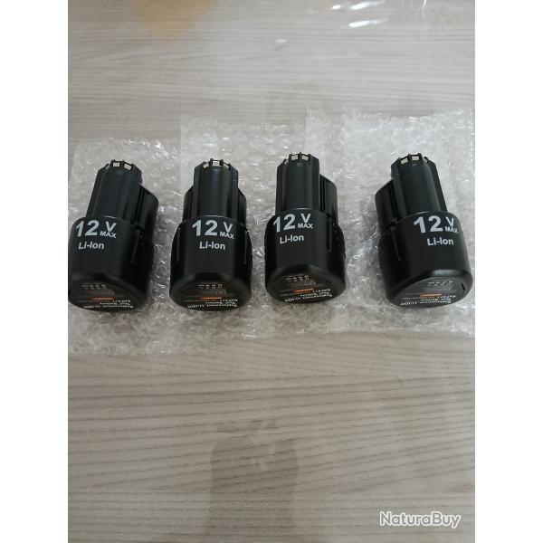 Lot de 4 batteries 12V 3 Ah Li-ion adaptable pour machine bosch pro 10,5V et 12V NEUF